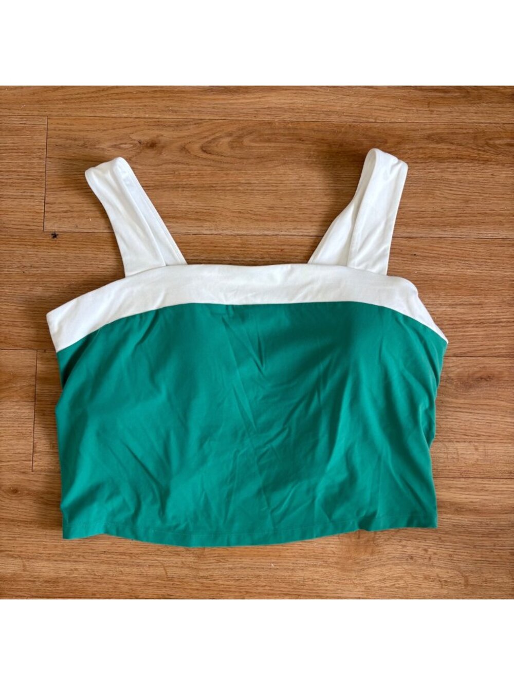 All In Motion Athletic Cropped Tank Top Forest Green White NWT Women’s Size 2x